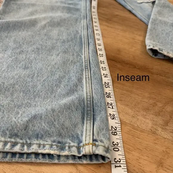 Arizona Highest Rise Curvy Skater Jean Sz 15 Light Wash Blue Distressed Wide Leg - Picture 10 of 12